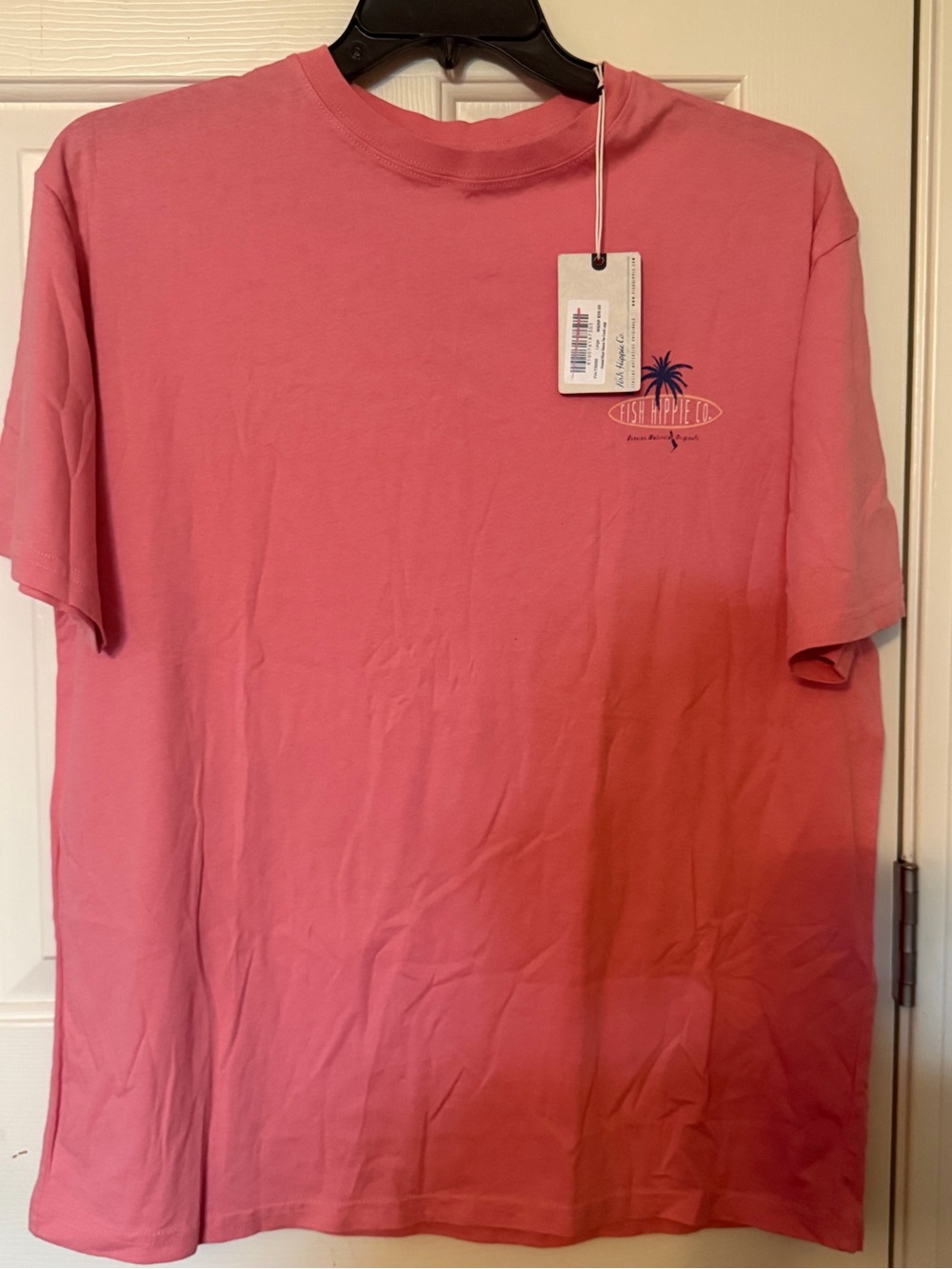 Fish Hippie Men's Coral Short Sleeve Tee with Palm Logo